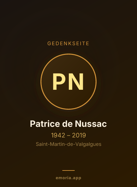 Gedenkportrait von Patrice de Nussac