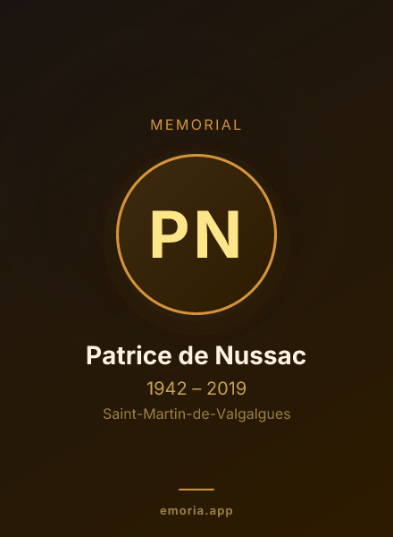 Memorial portrait of Patrice de Nussac