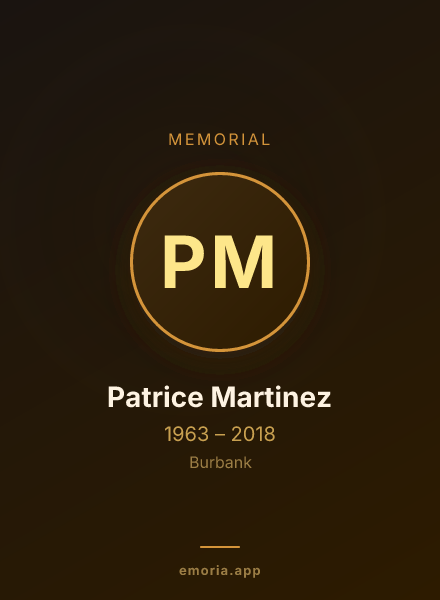 Memorial portrait of Patrice Martinez