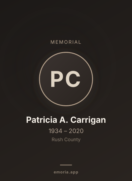 Memorial portrait of Patricia A. Carrigan