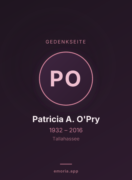 Gedenkportrait von Patricia A. O'Pry