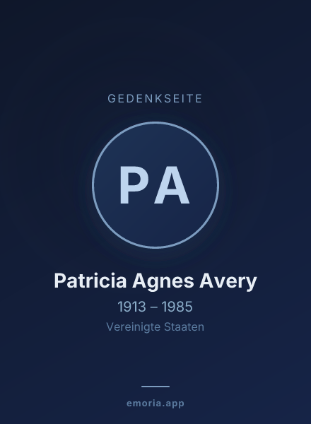 Gedenkportrait von Patricia Agnes Avery