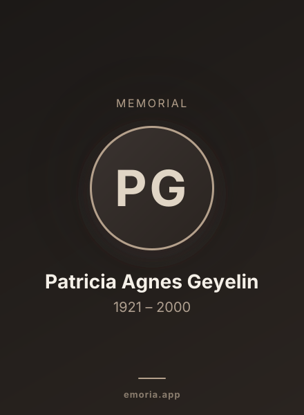Memorial portrait of Patricia Agnes Geyelin