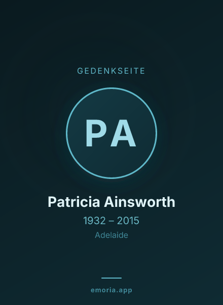 Gedenkportrait von Patricia Ainsworth