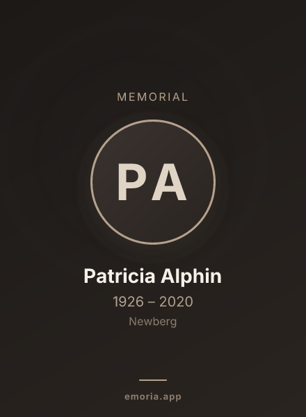 Memorial portrait of Patricia Alphin