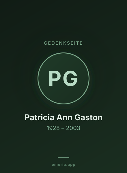 Gedenkportrait von Patricia Ann Gaston