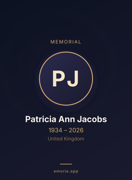 Memorial portrait of Patricia Ann Jacobs