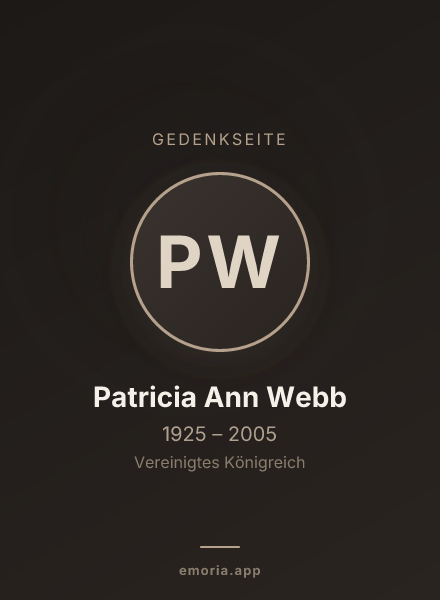 Gedenkportrait von Patricia Ann Webb