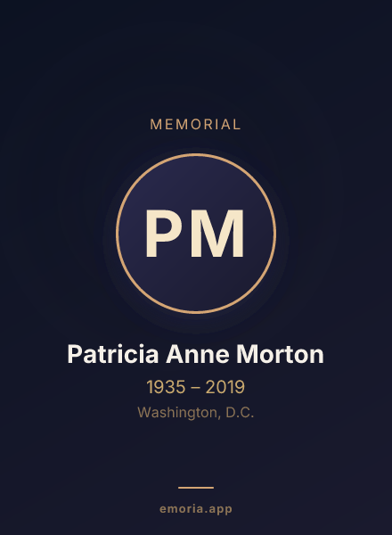 Memorial portrait of Patricia Anne Morton