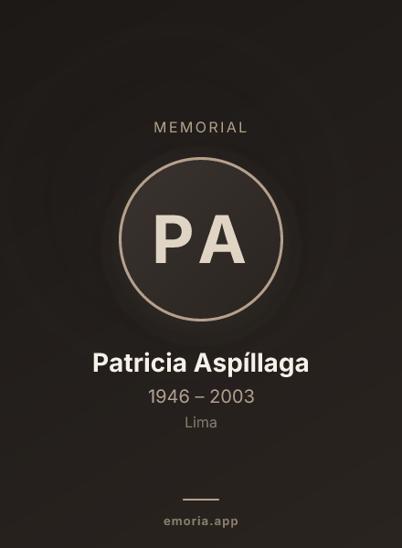 Memorial portrait of Patricia Aspíllaga