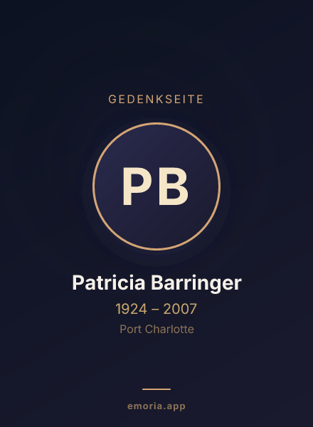 Gedenkportrait von Patricia Barringer