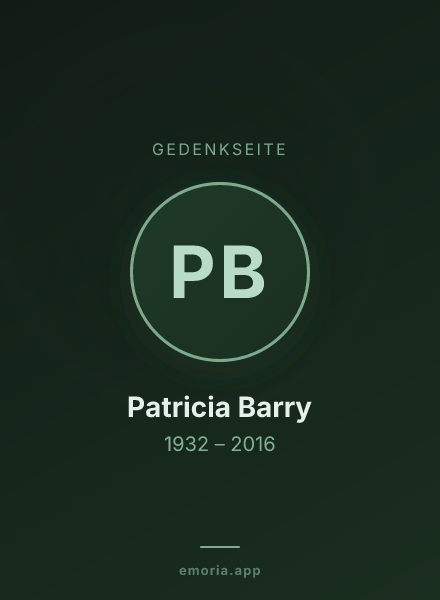 Gedenkportrait von Patricia Barry