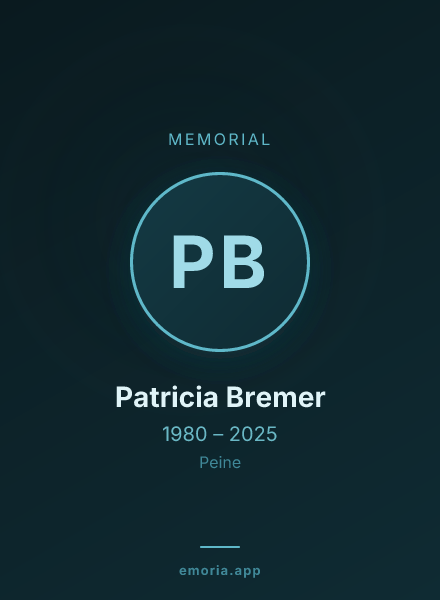 Memorial portrait of Patricia Bremer