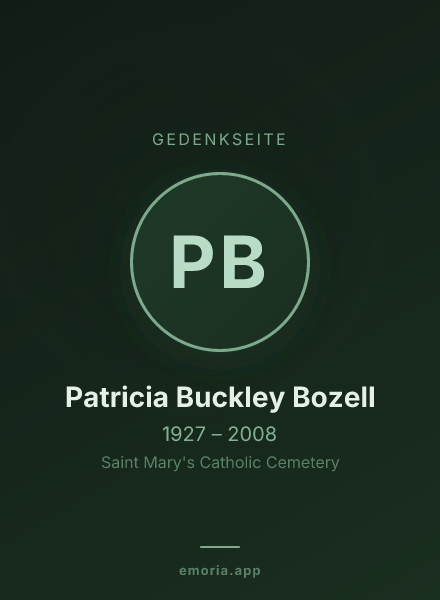 Gedenkportrait von Patricia Buckley Bozell