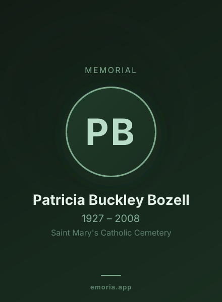 Memorial portrait of Patricia Buckley Bozell