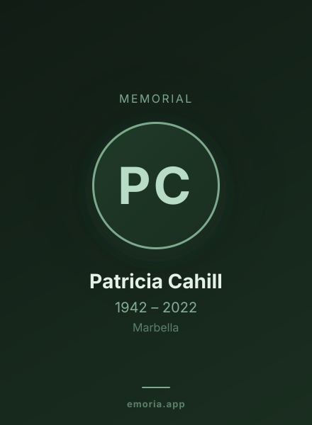 Memorial portrait of Patricia Cahill