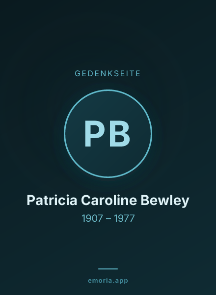 Gedenkportrait von Patricia Caroline Bewley