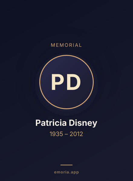 Memorial portrait of Patricia Disney