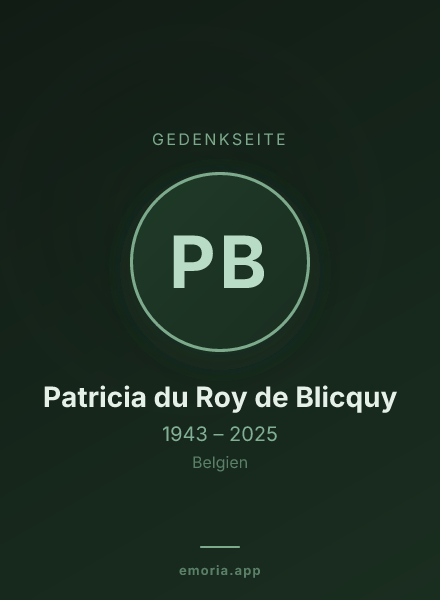 Gedenkportrait von Patricia du Roy de Blicquy