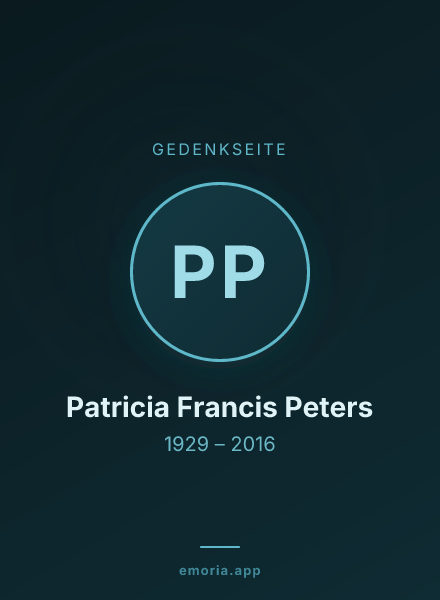 Gedenkportrait von Patricia Francis Peters