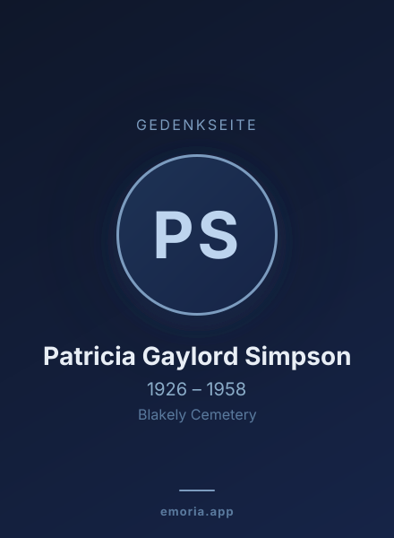 Gedenkportrait von Patricia Gaylord Simpson