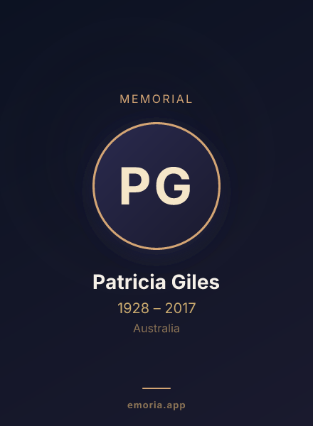 Memorial portrait of Patricia Giles