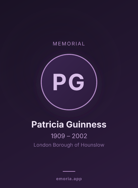 Memorial portrait of Patricia Guinness