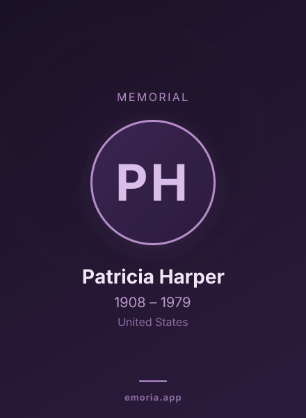 Memorial portrait of Patricia Harper