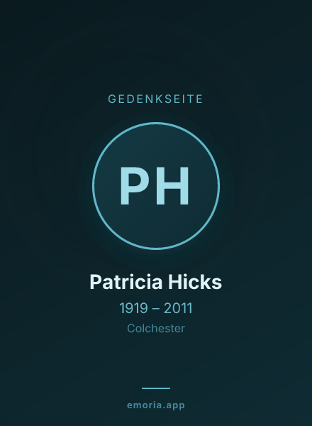 Gedenkportrait von Patricia Hicks