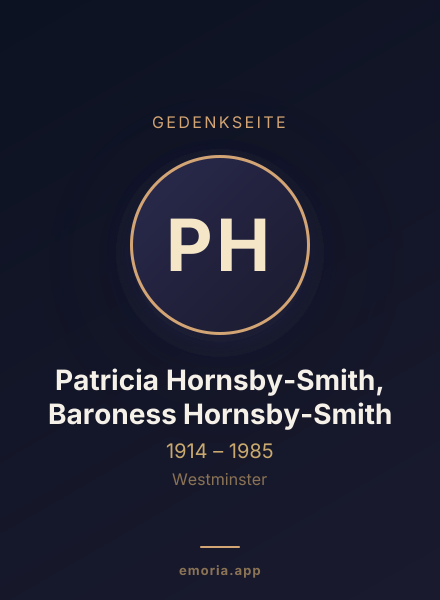Gedenkportrait von Patricia Hornsby-Smith, Baroness Hornsby-Smith