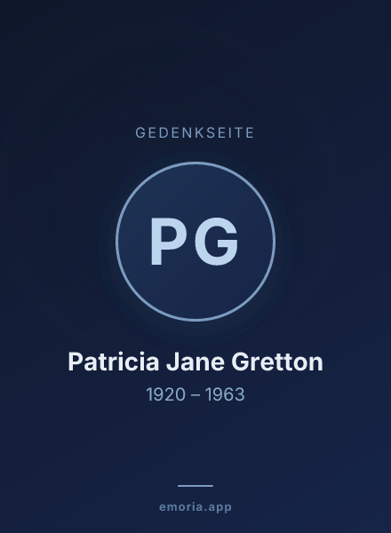Gedenkportrait von Patricia Jane Gretton