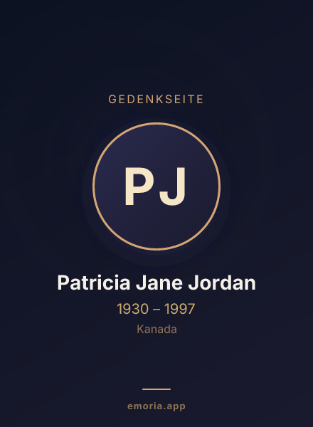 Gedenkportrait von Patricia Jane Jordan