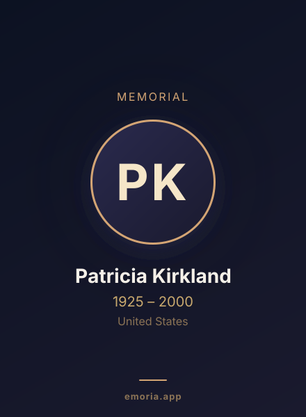 Memorial portrait of Patricia Kirkland