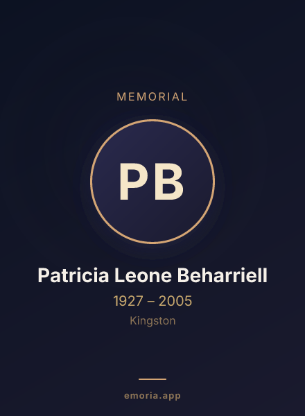 Memorial portrait of Patricia Leone Beharriell