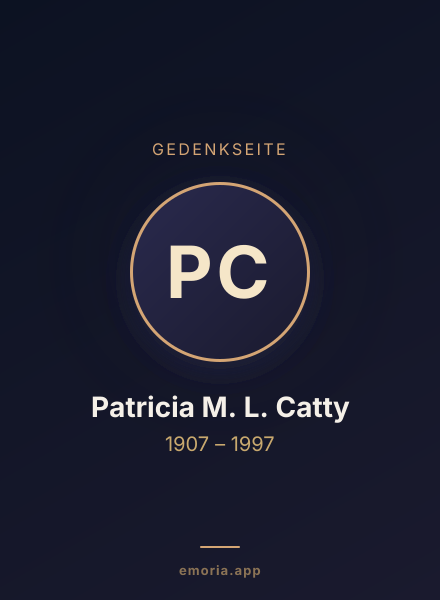 Gedenkportrait von Patricia M. L. Catty