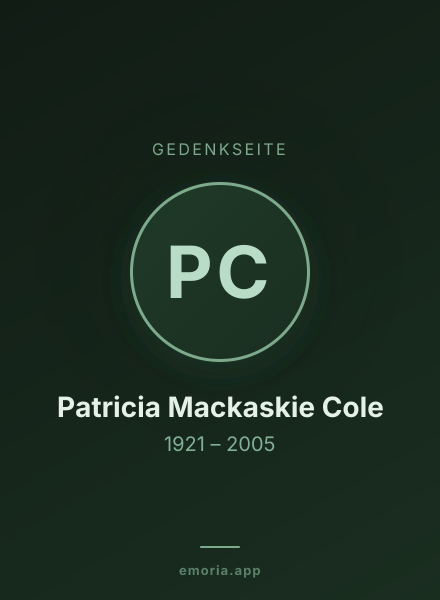 Gedenkportrait von Patricia Mackaskie Cole