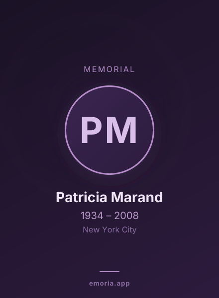 Memorial portrait of Patricia Marand