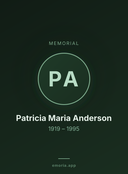 Memorial portrait of Patricia Maria Anderson