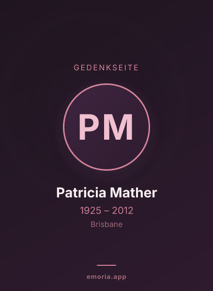 Gedenkportrait von Patricia Mather