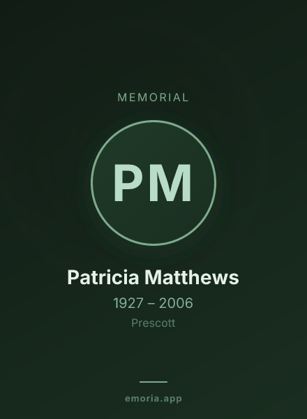 Memorial portrait of Patricia Matthews