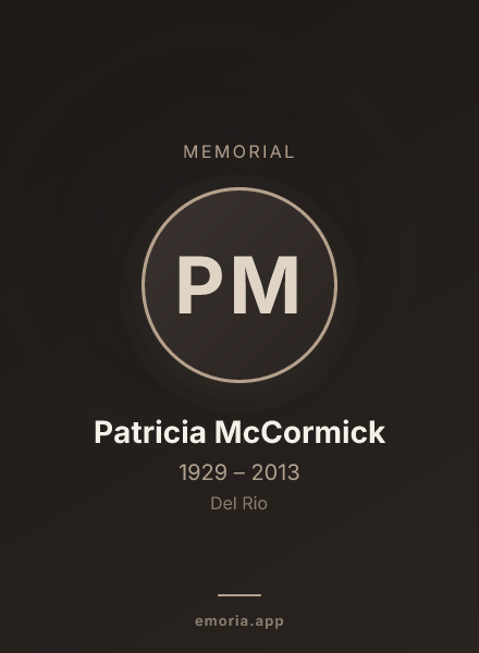 Memorial portrait of Patricia McCormick