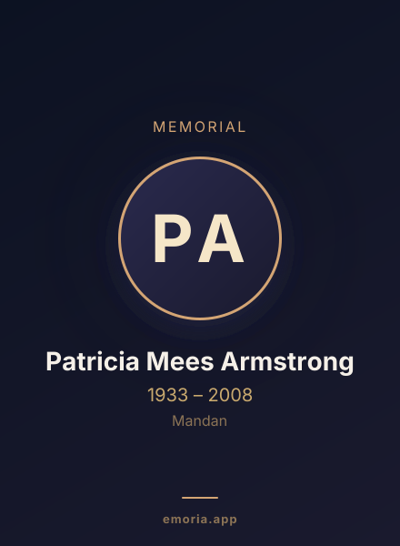 Memorial portrait of Patricia Mees Armstrong