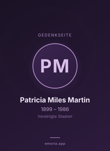 Gedenkportrait von Patricia Miles Martin