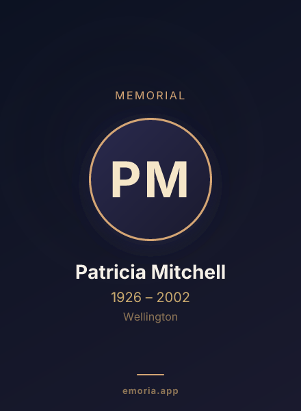 Memorial portrait of Patricia Mitchell