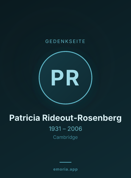 Gedenkportrait von Patricia Rideout-Rosenberg