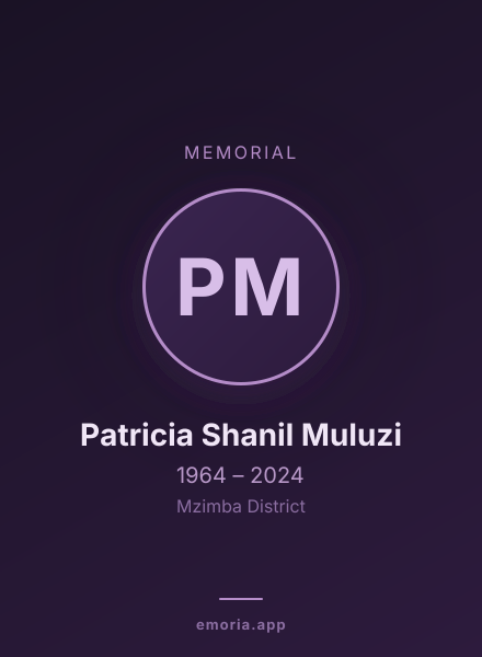 Memorial portrait of Patricia Shanil Muluzi