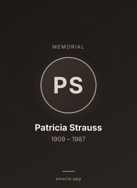 Memorial portrait of Patricia Strauss