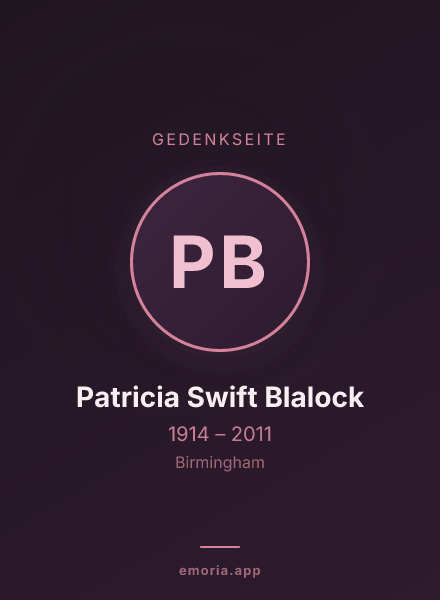 Gedenkportrait von Patricia Swift Blalock