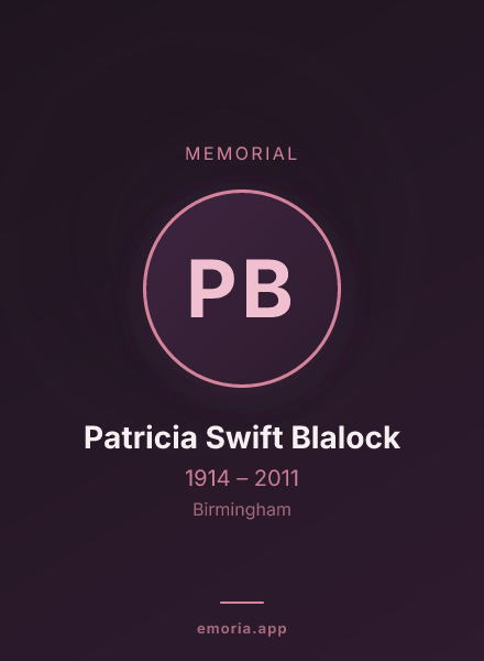 Memorial portrait of Patricia Swift Blalock