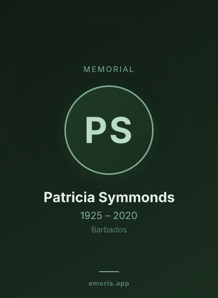 Memorial portrait of Patricia Symmonds